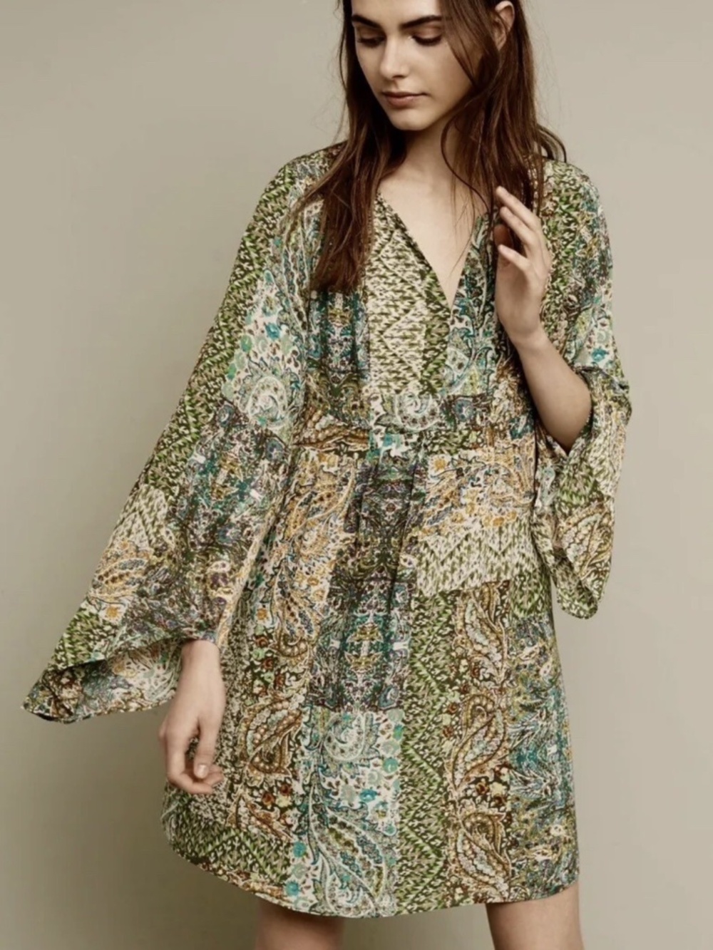 Anthropologie Floreat Amelia Silk Paisley Dress Size 6